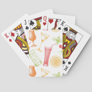 Sketched Cocktail Pattern Playing Cards
