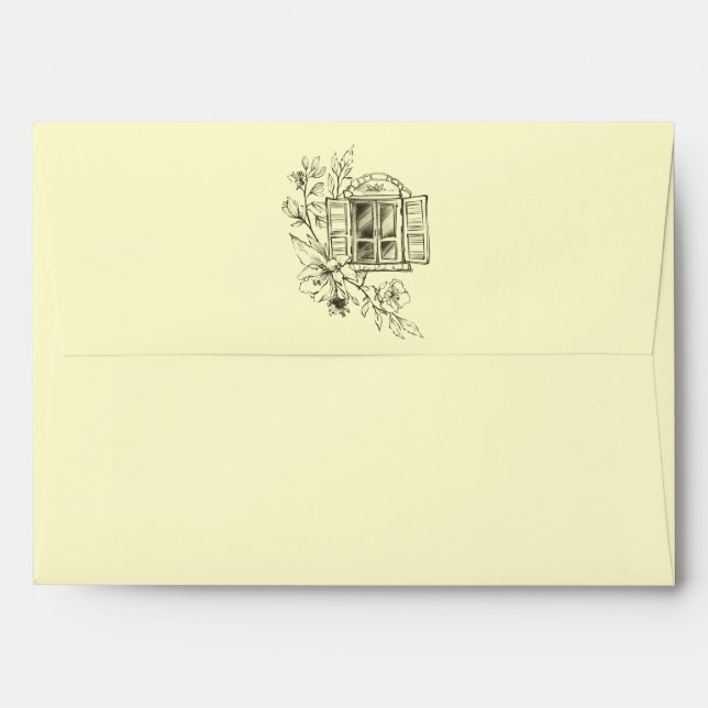 Sketched Cottage Window Envelope (Back (Top Flap))