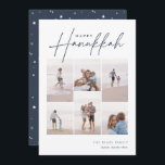 Sketched Cursive 6 Photo Collage Hanukkah Holiday Card<br><div class="desc">Share cheer with these modern Hanukkah holiday cards featuring 6 of your favourite photos in a grid collage layout. "Happy Hanukkah" appears at the top in classic serif and casual hand sketched cursive script. Personalise with your family name and the year at the lower right.</div>
