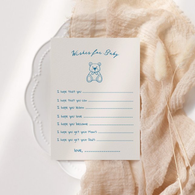 Sketched Cute Bear Baby Shower Enclosure Card (Creator Uploaded)