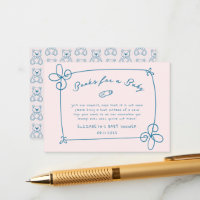 Sketched Cute Wavy Bow Frame Baby Shower