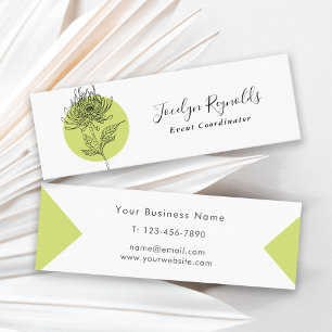 Sketched Dahlia Botanical Simple Elegant Mini Business Card