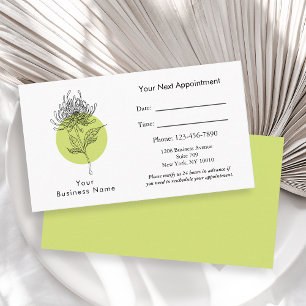 Sketched Dahlia Botanical Simple Next Appointment Business Card