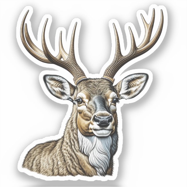 Sketched Deer with Antlers (Front)