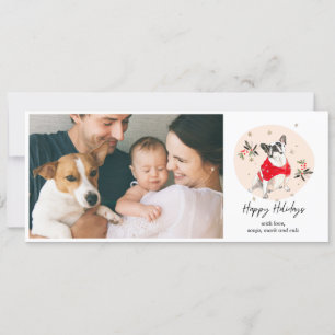 Sketched Dog Christmas Holiday Card