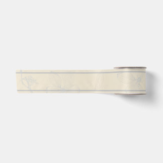 Sketched Dogwood Branches Parchment Satin Ribbon
