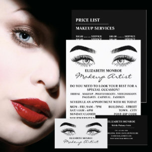 Sketched Eyes, Makeup Artist Business Card