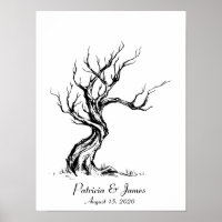 Sketched Fingerprint Tree Poster