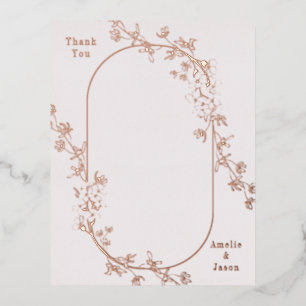 Sketched Floral Luxurious Foil Thank You