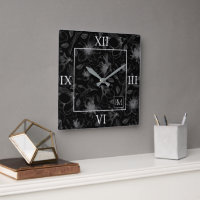 Sketched Floral Outline Lg Roman Grey/Blk ID939