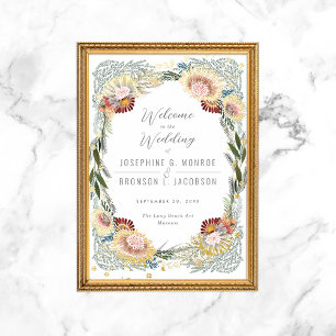 Sketched Florals Unique Wedding Welcome Gold Foil Prints
