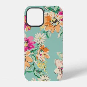 Sketched flower design in bright colors - seamless iPhone 12 case