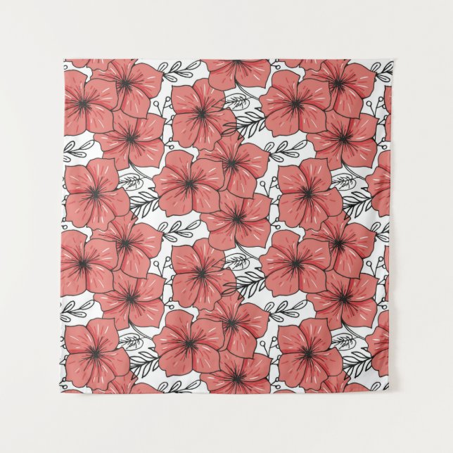 sketched flower print in bright colour tapestry (Front)