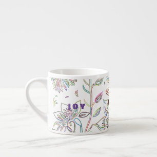 Sketched Flowers  Espresso Cup