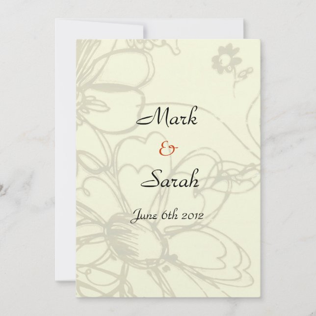 Sketched Flowers Invitation (Front)