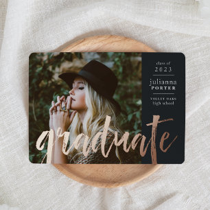 Sketched Foil Graduation Announcement Black