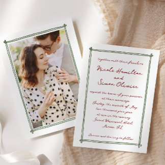 Sketched frame Whimsical Hand Drawn Photo Wedding Invitation