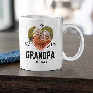 Sketched Grandpa Heart Photo Coffee Mug