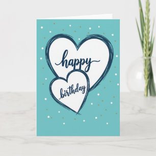 Sketched Hearts Birthday Card