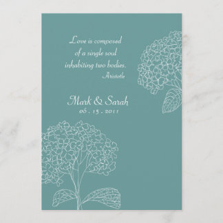 Sketched Hydrangeas Blue Invitation