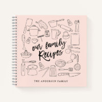 Sketched Kitchen Tools Personalised Recipe