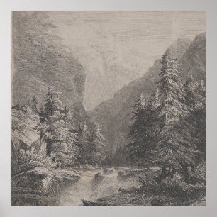 Sketched Landscape - Alexandre Calame Poster