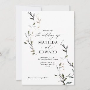 Sketched leaf botanical foliage wedding