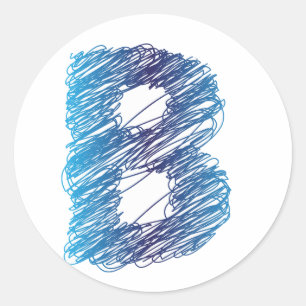 Sketched Letter B Stickers