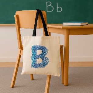 Sketched Letter B Tote Bag