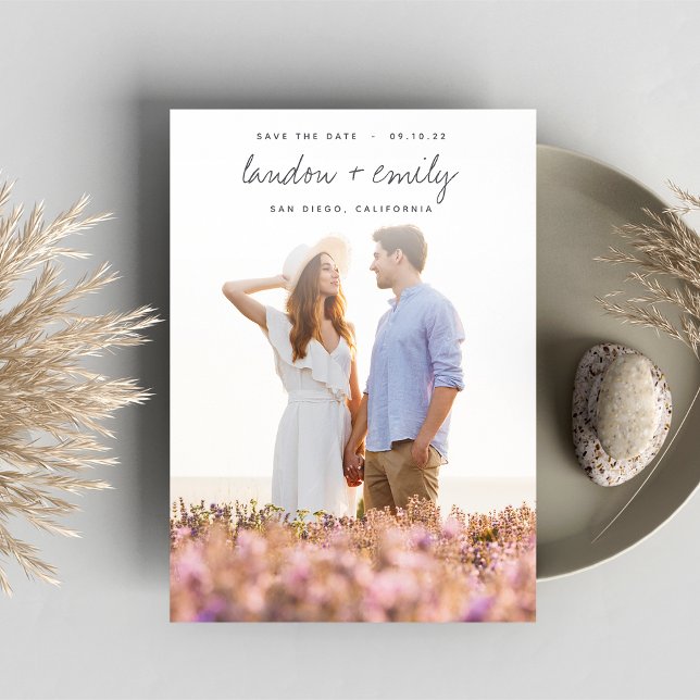 Sketched Names | Vertical Photo Save The Date (Creator Uploaded)