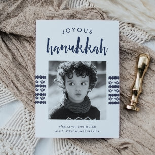 Sketched Navy   Hanukkah Photo Card
