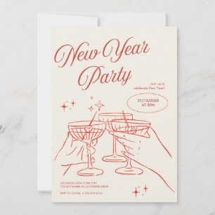 Sketched New Years Eve Party Invitation