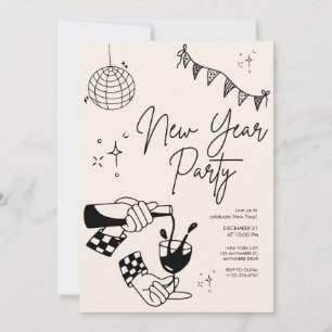 Sketched New Years Eve Party Invitation
