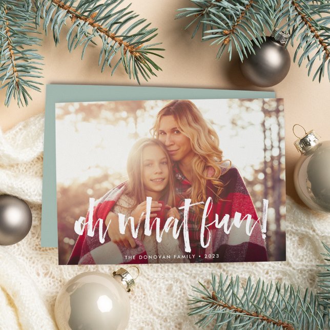 Sketched Overlay | Oh What Fun Photo Holiday Card (Creator Uploaded)