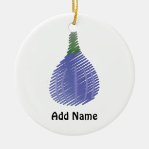 Sketched Purple Fig Ceramic Tree Decoration