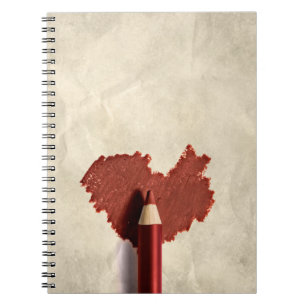 Sketched Scribbled Heart Spiral Notebook