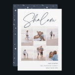 Sketched Shalom 6 Photo Collage Hanukkah Holiday Card<br><div class="desc">Share cheer with these modern Hanukkah holiday cards featuring 6 of your favourite photos in a grid collage layout. "Shalom" appears at the top in casual hand sketched cursive script. Personalise with your holiday greeting,  family name and the year at the lower right.</div>