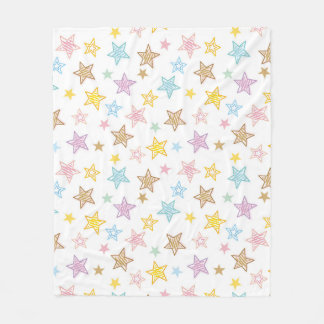 Sketched Stars Pattern Fleece Blanket