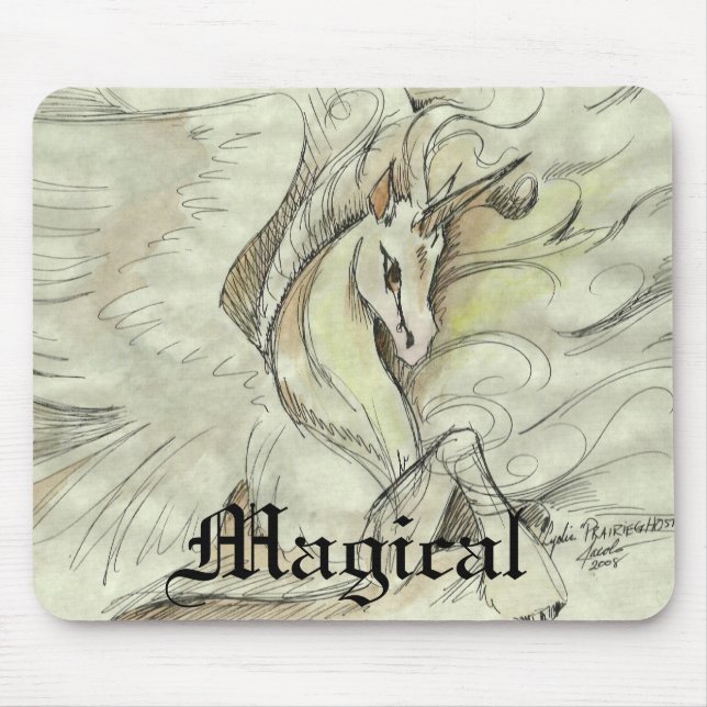 Sketched Unicorn Mousepad (Front)
