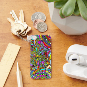 Sketching Fantasy Art - Abstract Flowers 1 Key Ring