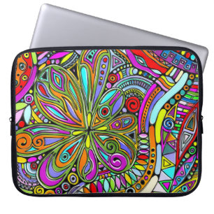 Sketching Fantasy Art - Abstract Flowers 1 Laptop Sleeve