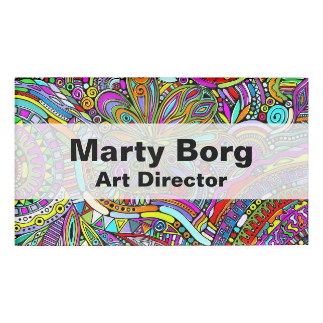 Sketching Fantasy Art - Abstract Flowers 1 Name Tag (Front)