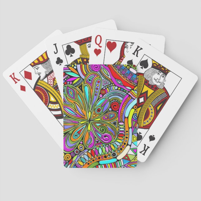 Sketching Fantasy Art - Abstract Flowers 1 Playing Cards (Back)