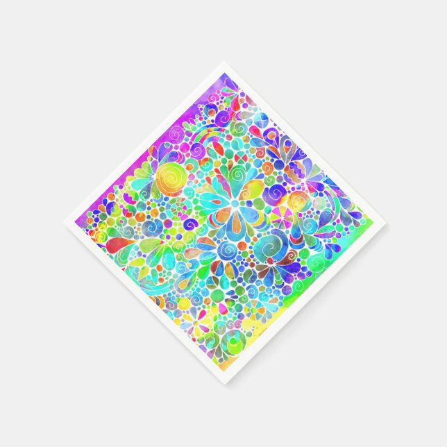Sketching Fantasy Art - Abstract Flowers 2 Napkin (Corner)