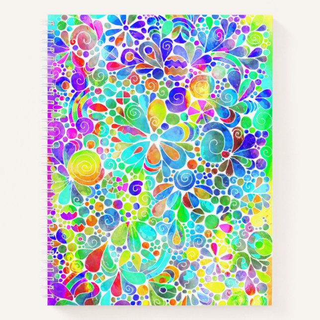 Sketching Fantasy Art - Abstract Flowers 2 Notebook (Front)