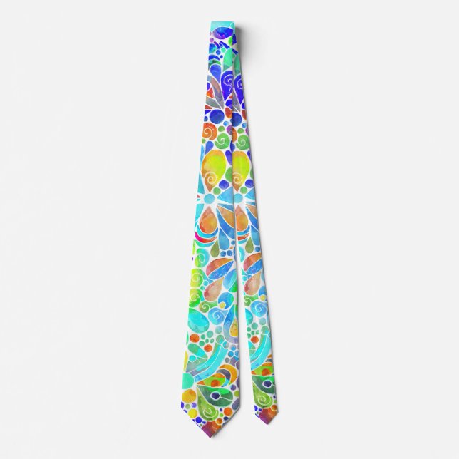 Sketching Fantasy Art - Abstract Flowers 2 Tie (Front)