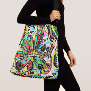 Sketching Fantasy Art - Abstract Flowers 3 Crossbody Bag