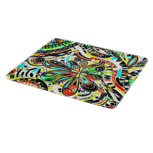 Sketching Fantasy Art - Abstract Flowers 3 Cutting Board