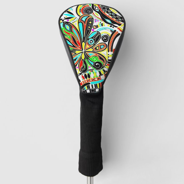 Sketching Fantasy Art - Abstract Flowers 3 Golf Head Cover (Front)