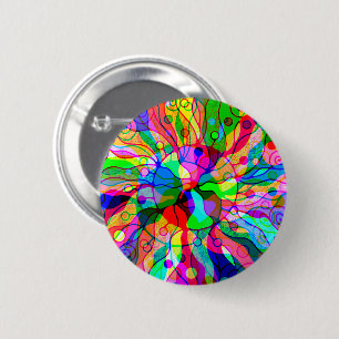 Sketching Fantasy Art - Abstract Neon Shift 1 6 Cm Round Badge